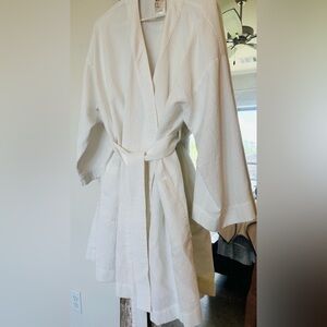 H&M Waffle Knit Robe in White/Cream